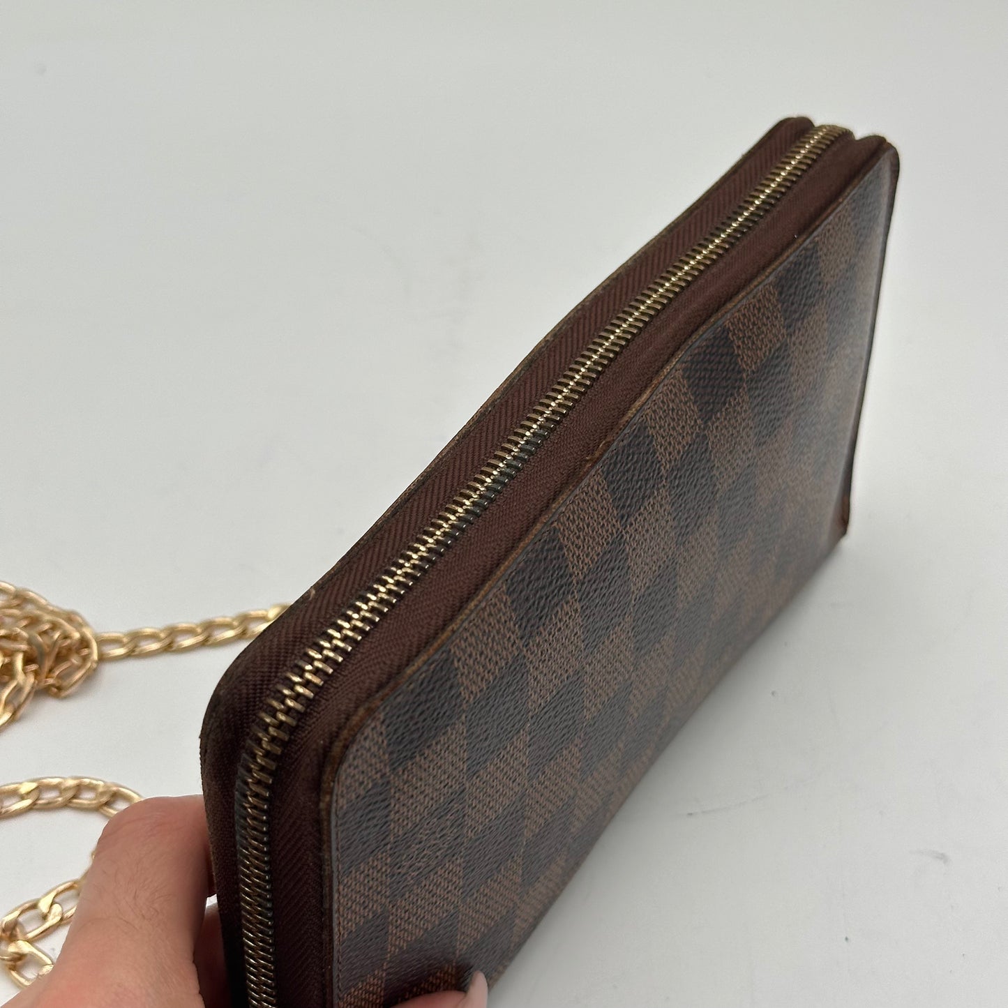 Authentic Louis Vuitton 2011 Damier Ebene Organizer Wallet Crossbody