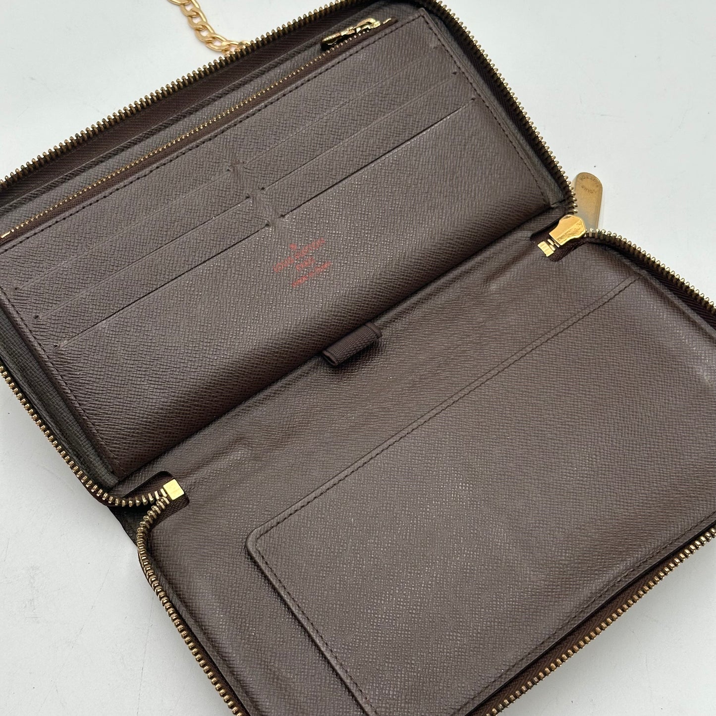 Authentic Louis Vuitton 2011 Damier Ebene Organizer Wallet Crossbody