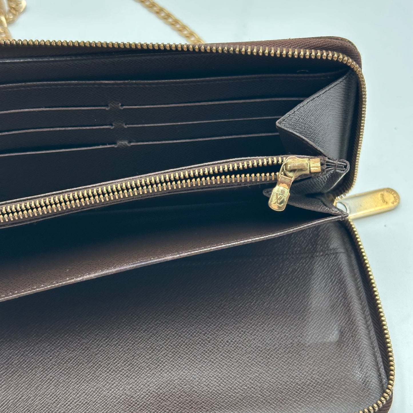 Authentic Louis Vuitton 2011 Damier Ebene Organizer Wallet Crossbody