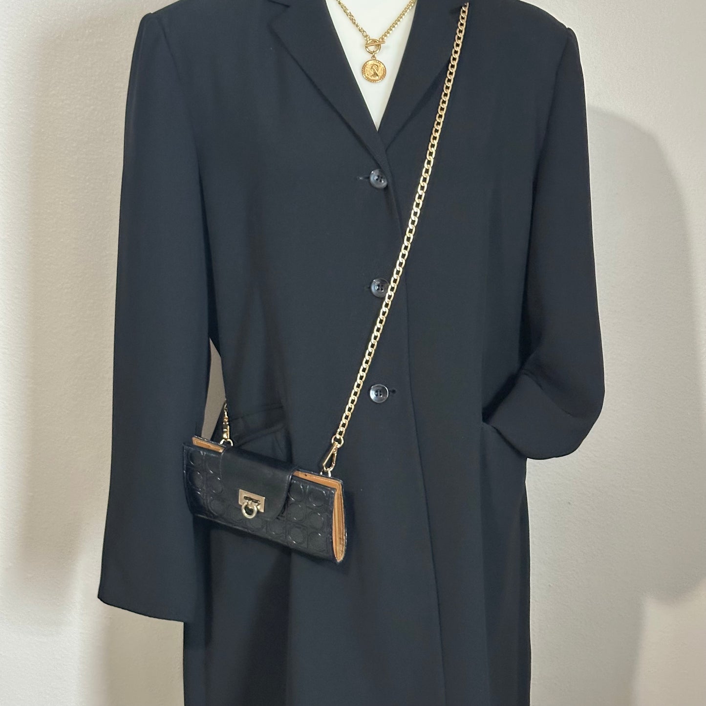 Authentic Authentic Ferragamo Black Snaplock Wallet Crossbody