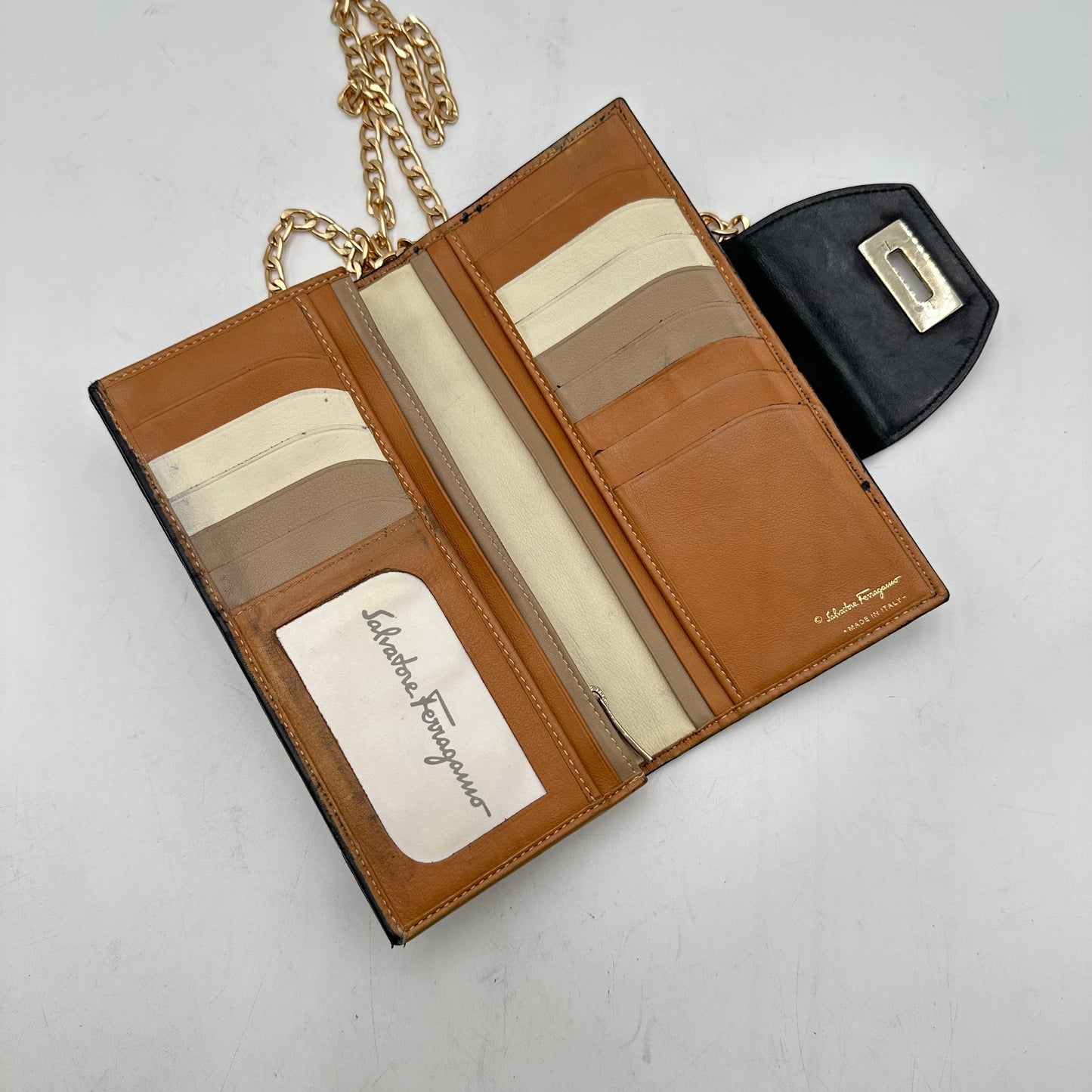 Authentic Authentic Ferragamo Black Snaplock Wallet Crossbody