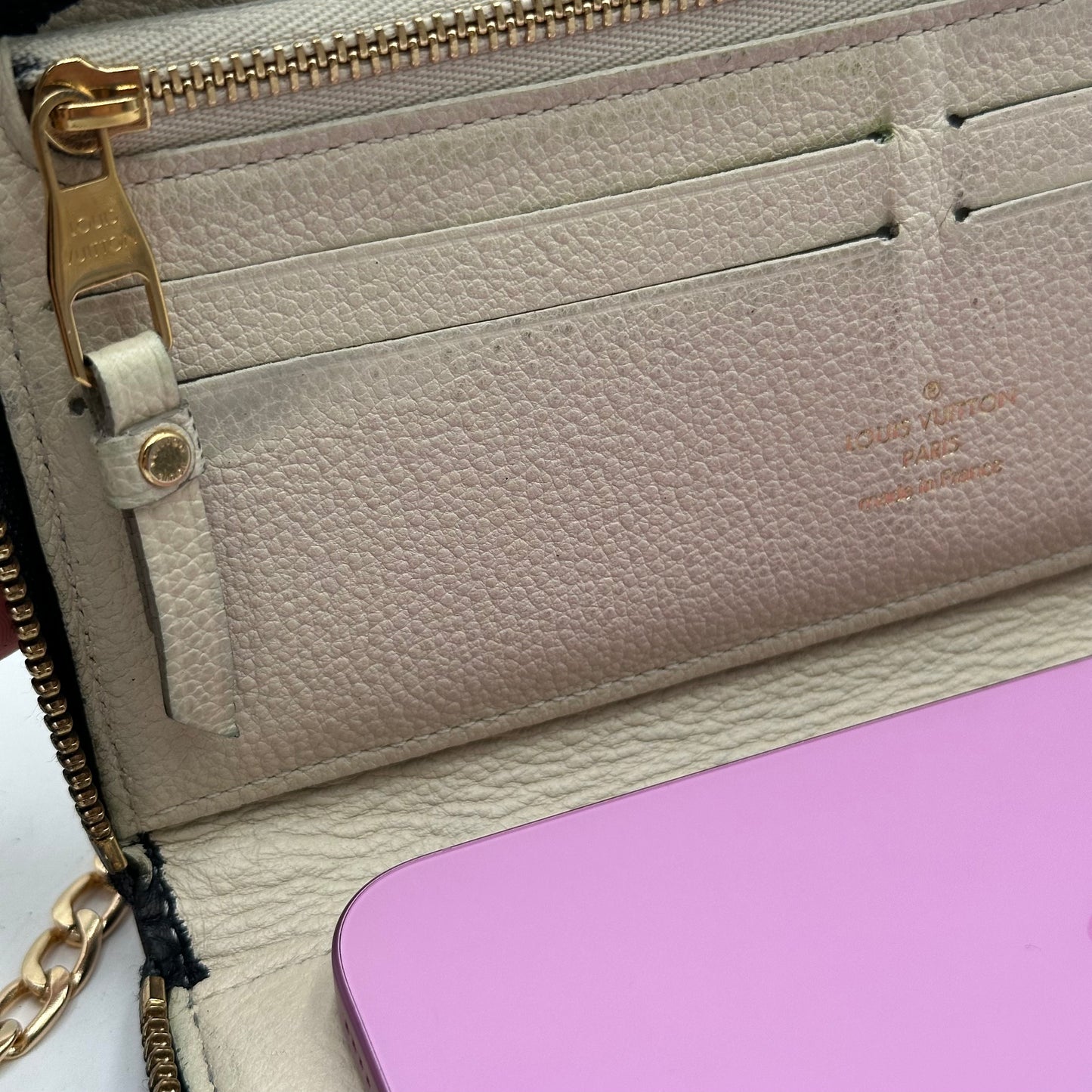 Authentic Louis Vuitton 2011 Black Empreinte Monogram Full Zipper Wallet Crossbody