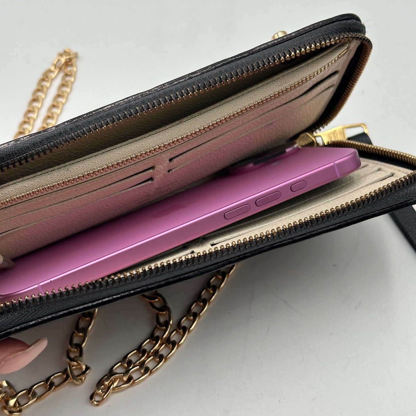 Authentic Louis Vuitton 2011 Black Empreinte Monogram Full Zipper Wallet Crossbody