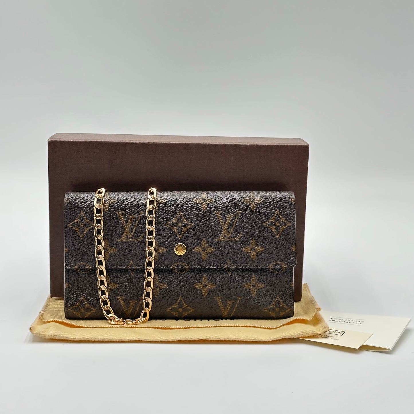 Authentic Louis Vuitton 1999 Monogram Trifold Wallet Crossbody
