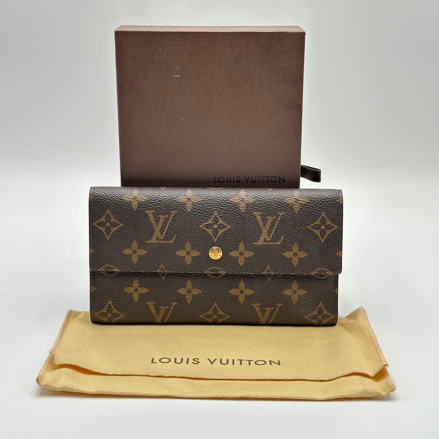 Authentic Louis Vuitton 1999 Monogram Trifold Wallet Crossbody