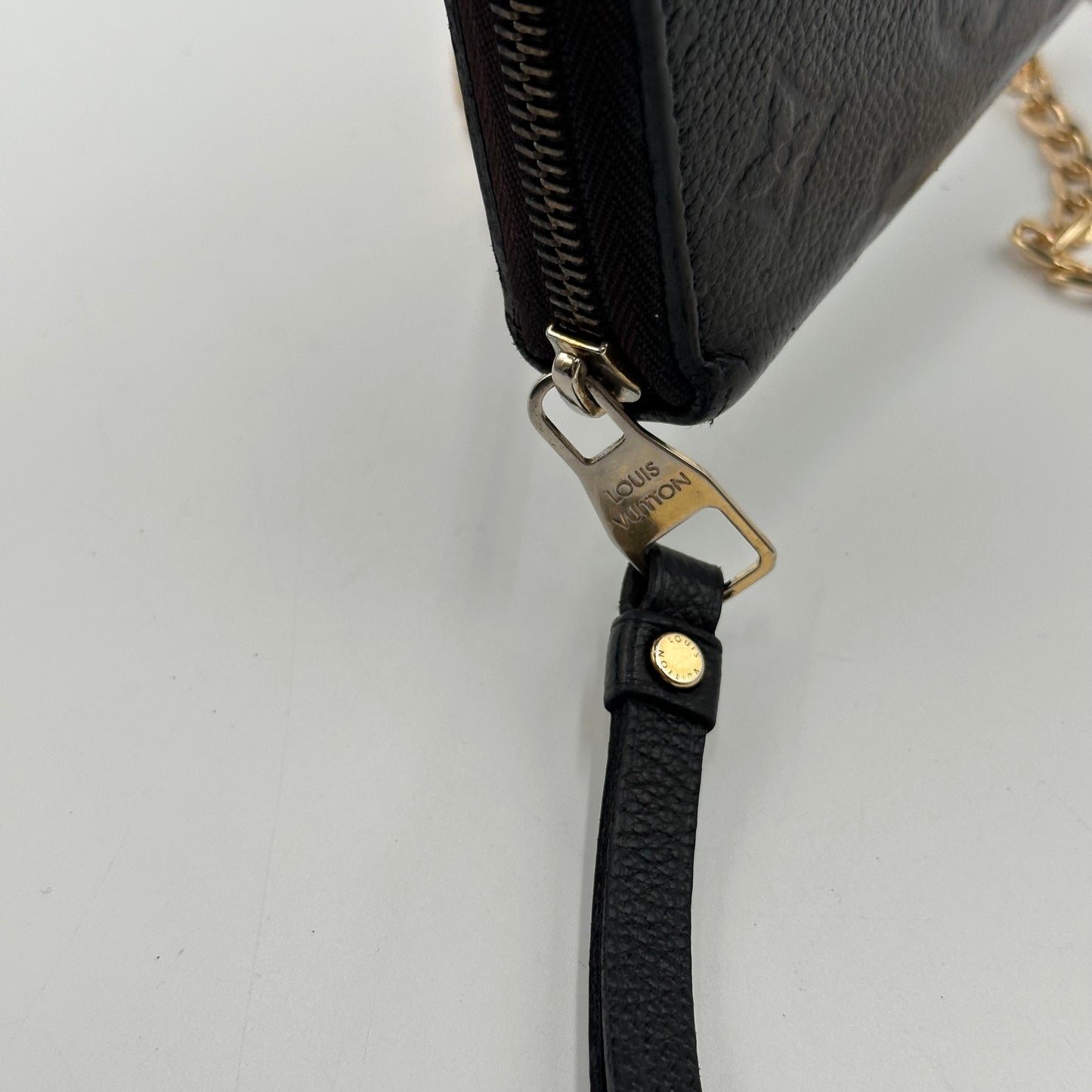 Authentic Louis Vuitton 2013 Black Empreinte Monogram Full Zipper Wallet Crossbody