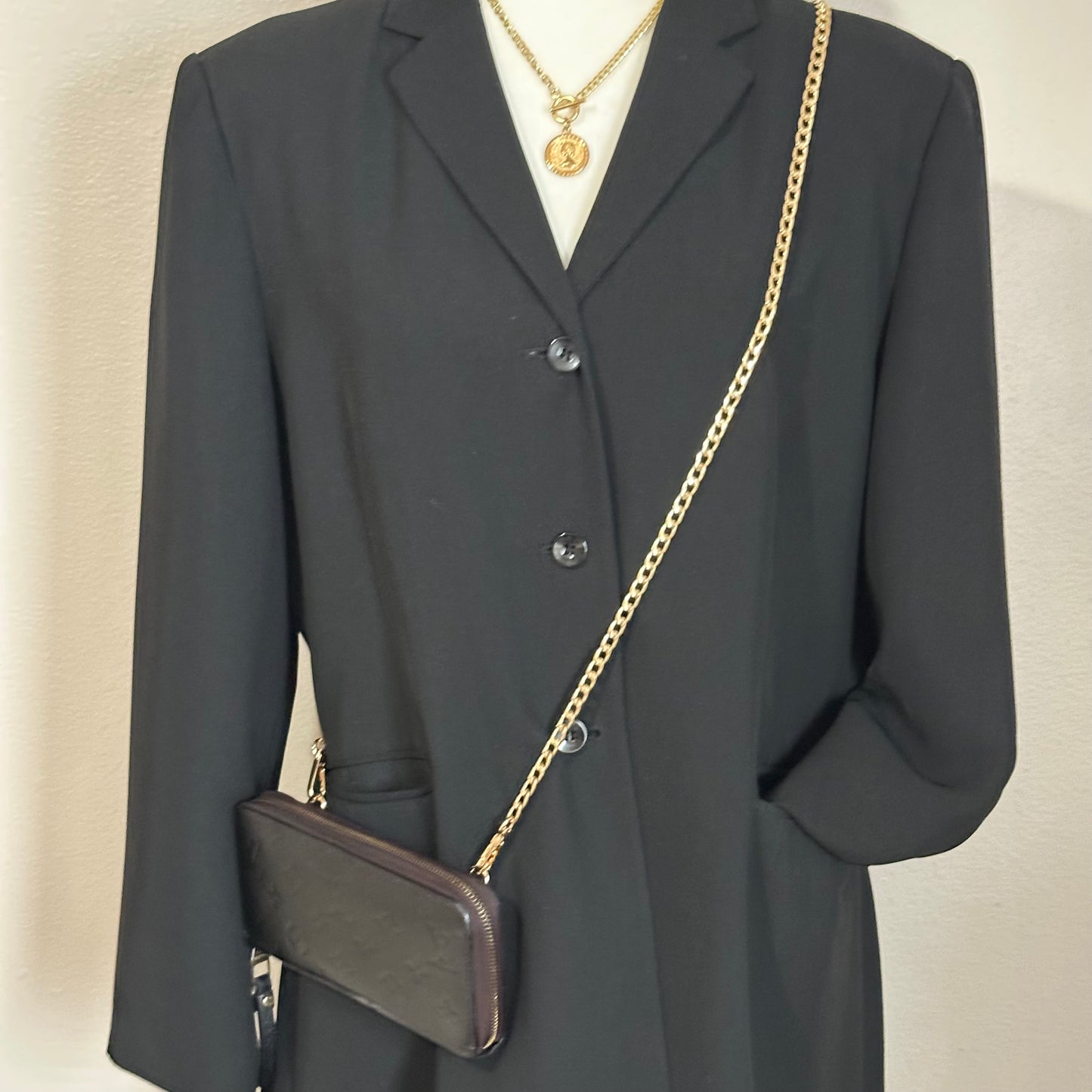 Authentic Louis Vuitton 2013 Black Empreinte Monogram Full Zipper Wallet Crossbody