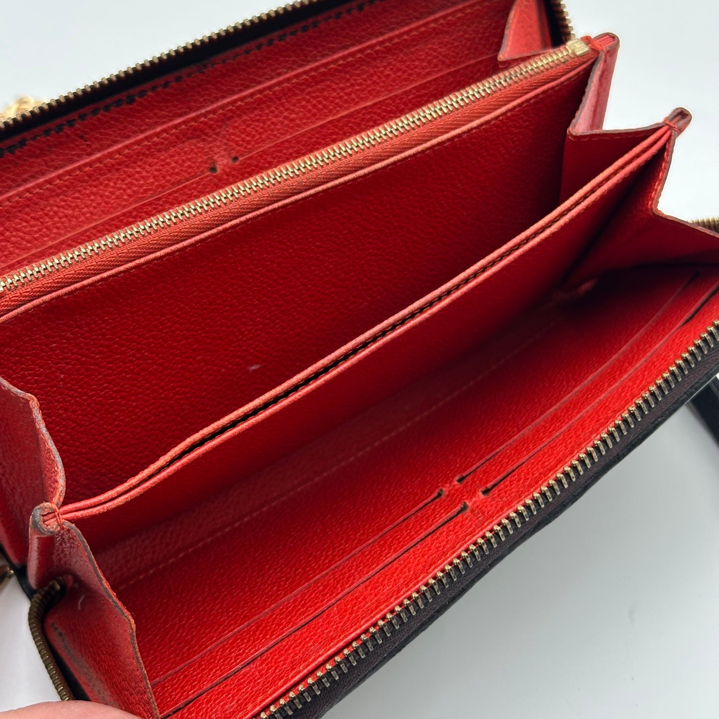 Authentic Louis Vuitton 2013 Black Empreinte Monogram Full Zipper Wallet Crossbody