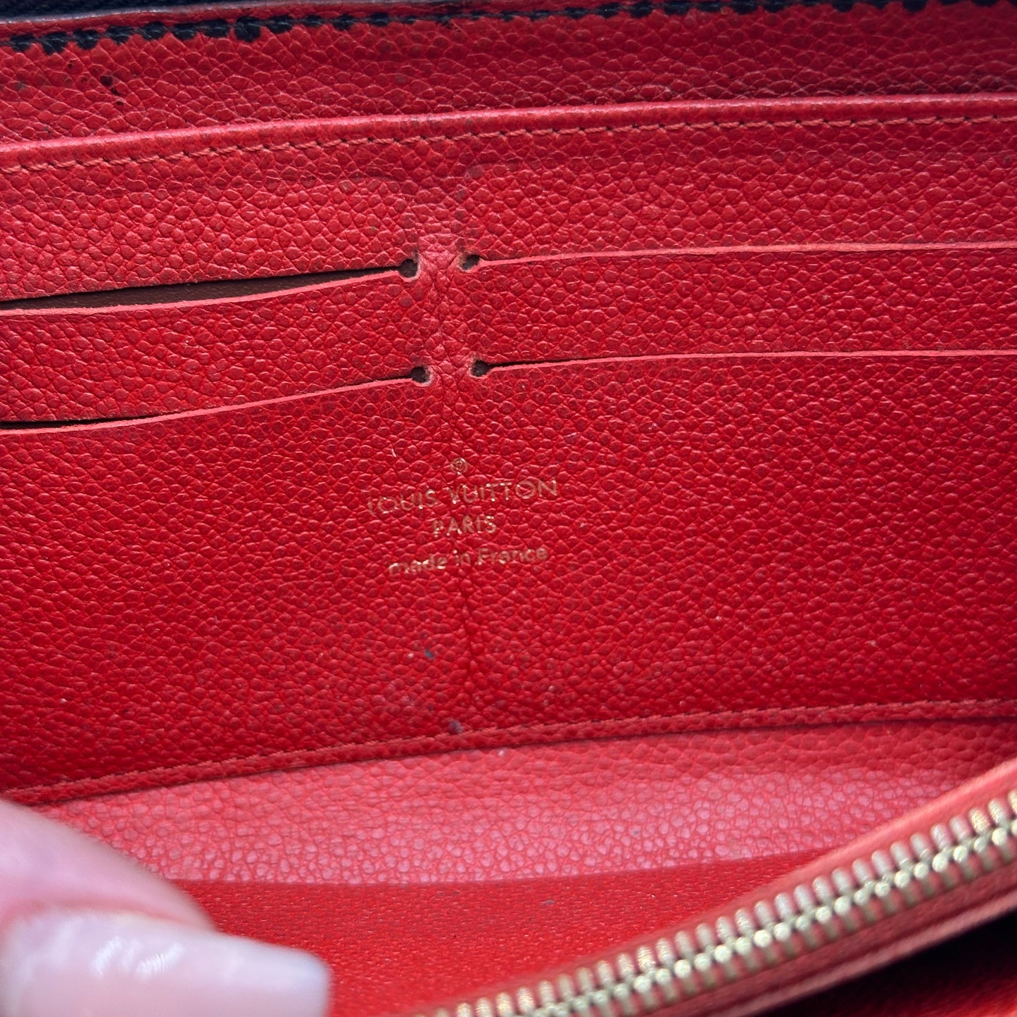 Authentic Louis Vuitton 2013 Black Empreinte Monogram Full Zipper Wallet Crossbody