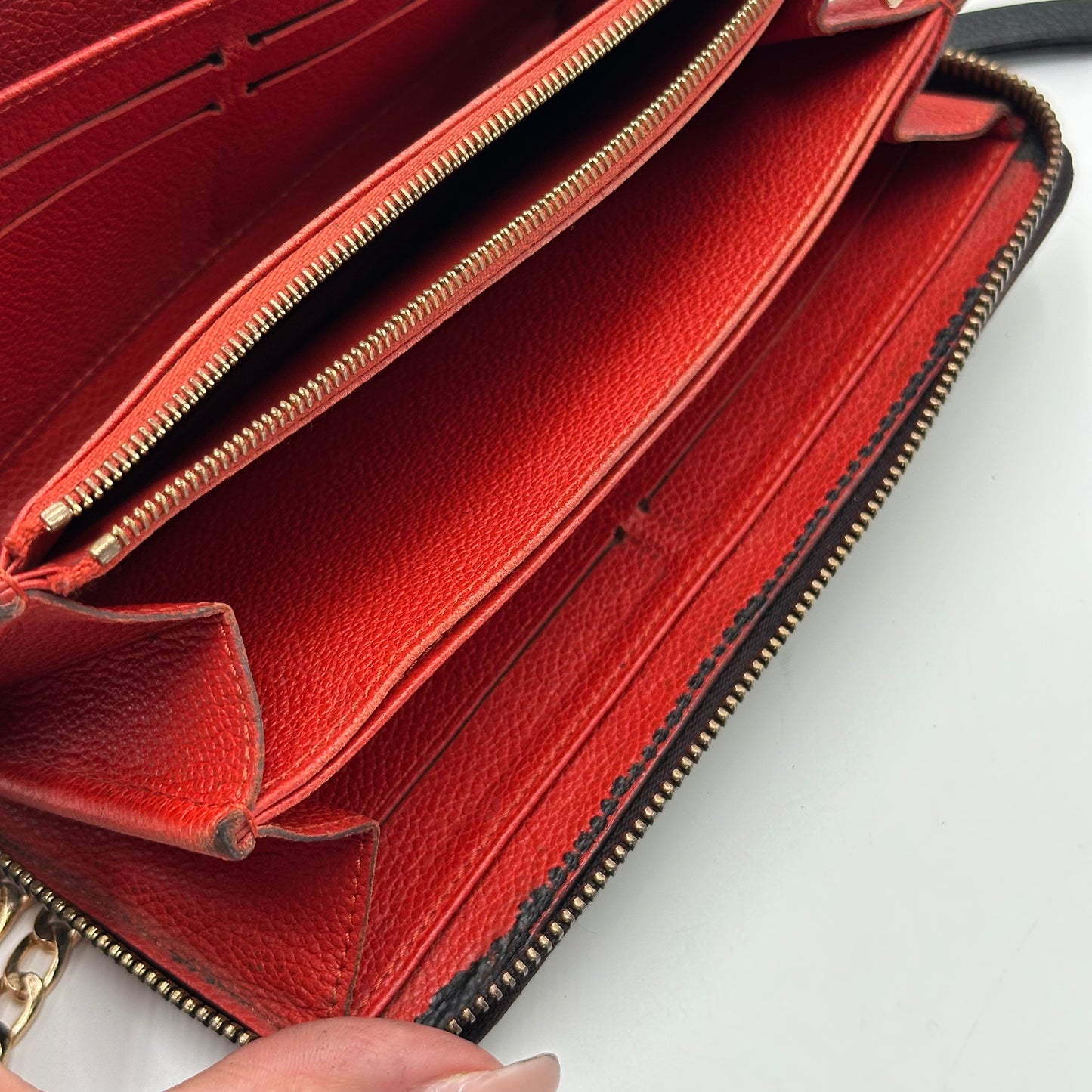 Authentic Louis Vuitton 2013 Black Empreinte Monogram Full Zipper Wallet Crossbody