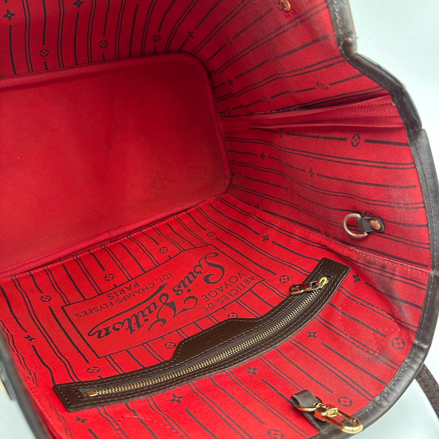 2010 Authentic Louis Vuitton Damier Ebene Neverfull MM Tote