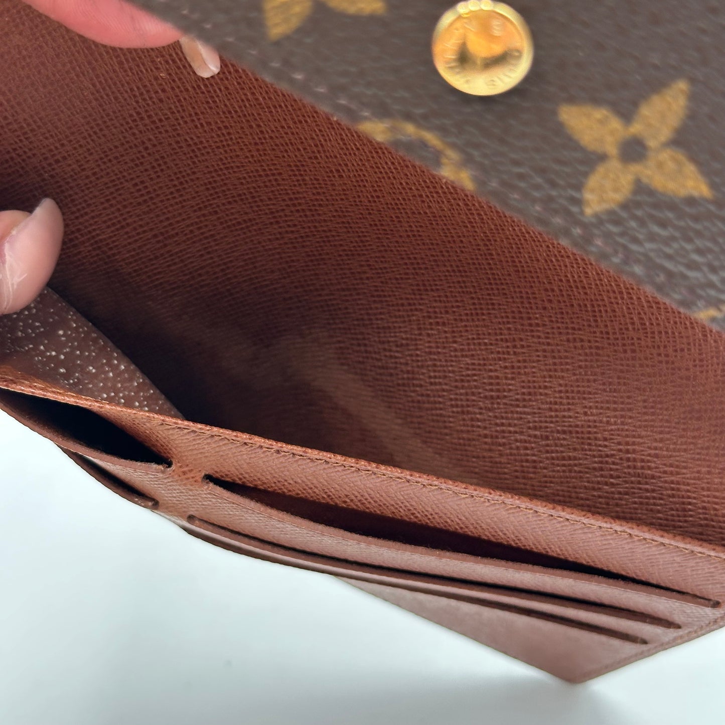 Authentic Louis Vuitton 1999 Monogram Trifold Wallet Crossbody