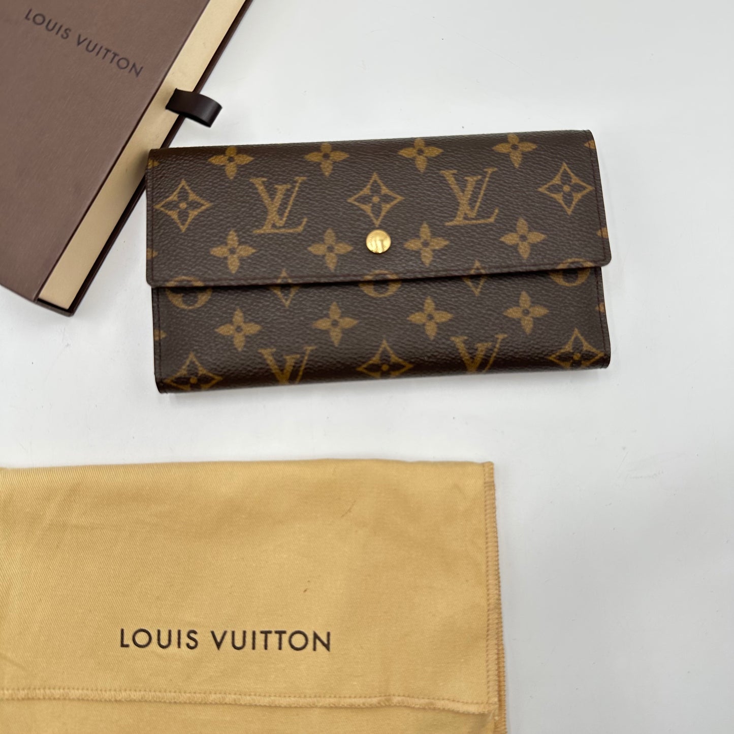Authentic Louis Vuitton 1999 Monogram Trifold Wallet Crossbody