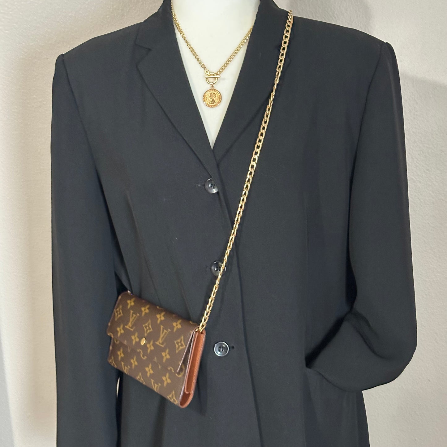 Authentic Louis Vuitton 1999 Monogram Trifold Wallet Crossbody