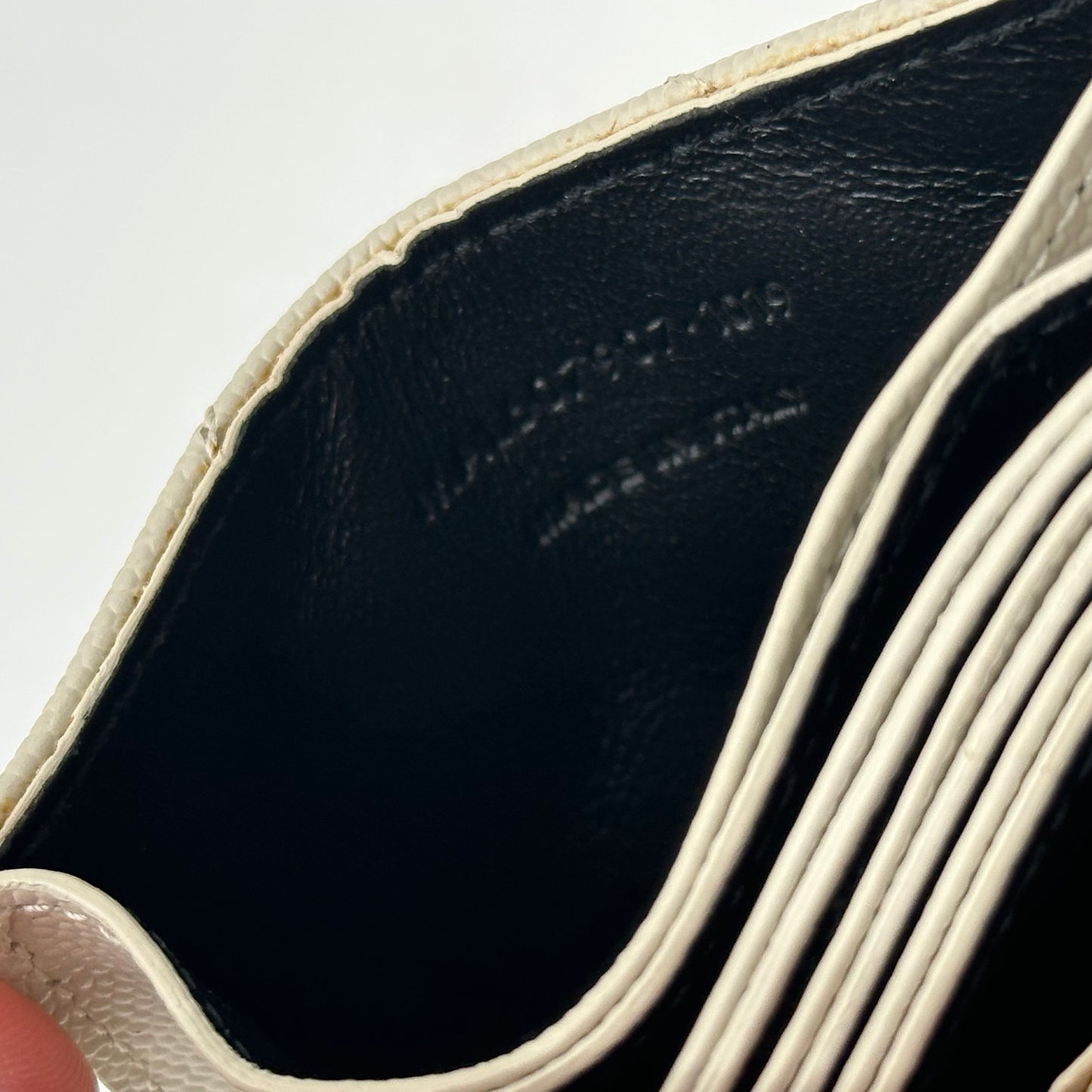 Authentic YSL White Accordion Compact Wallet