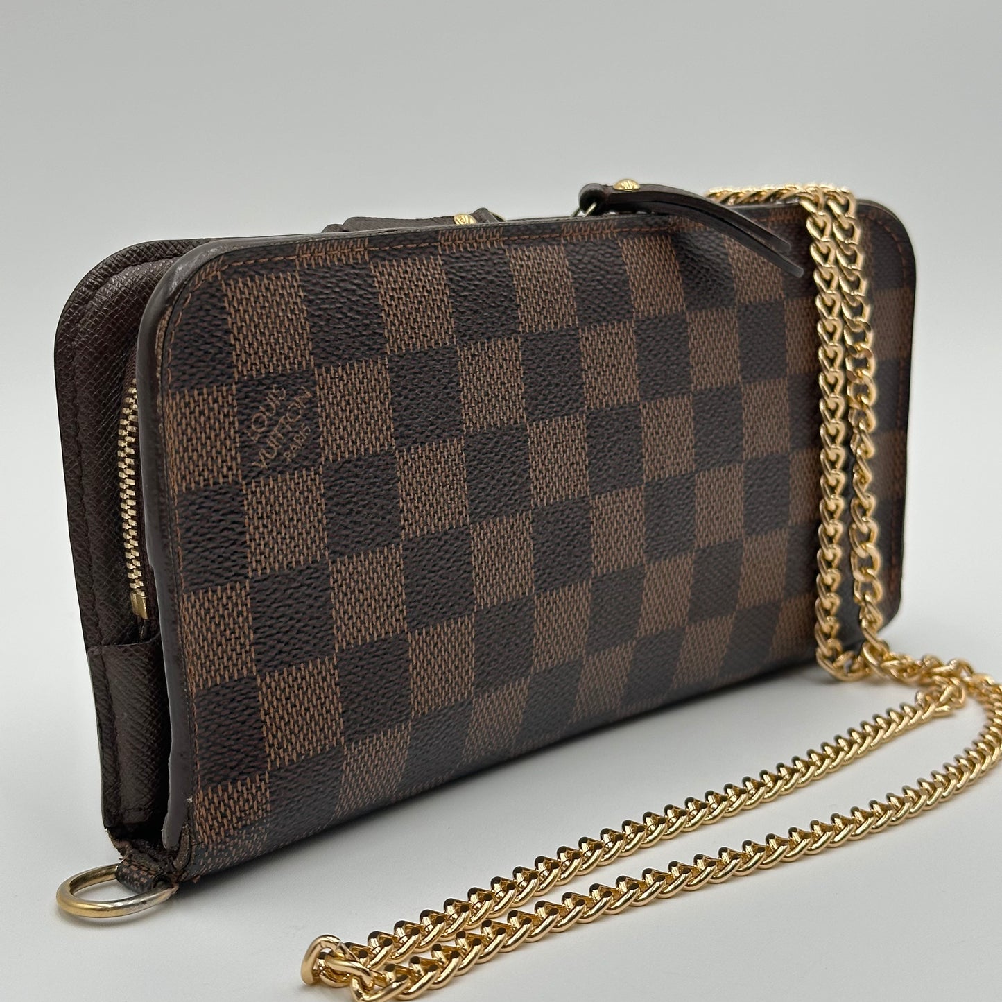 Authentic Louis Vuitton 2009 Damier Ebene Insolite Wallet Crossbody