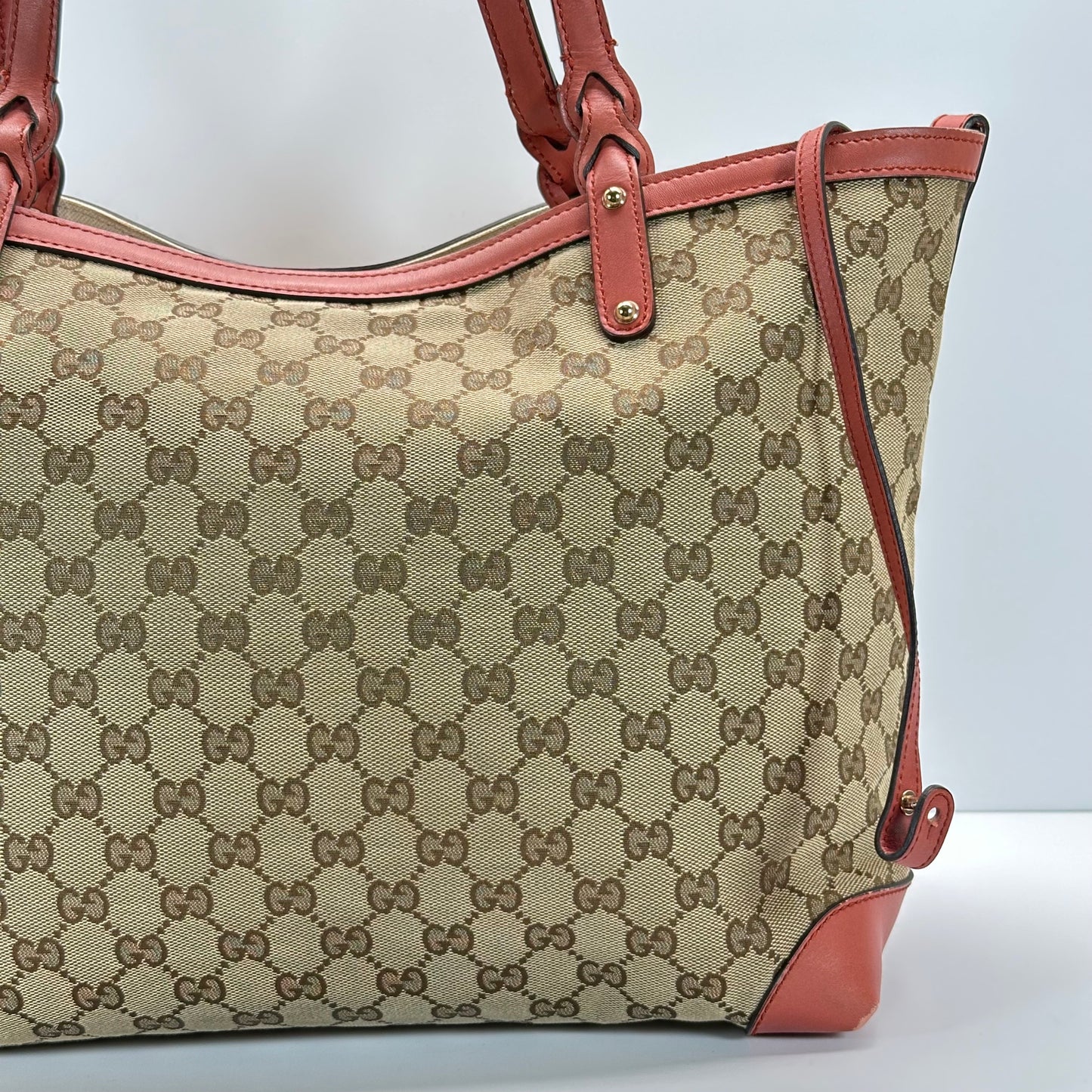 Authentic GUCCI GG Canvas Medium Craft Tote + Wristlet