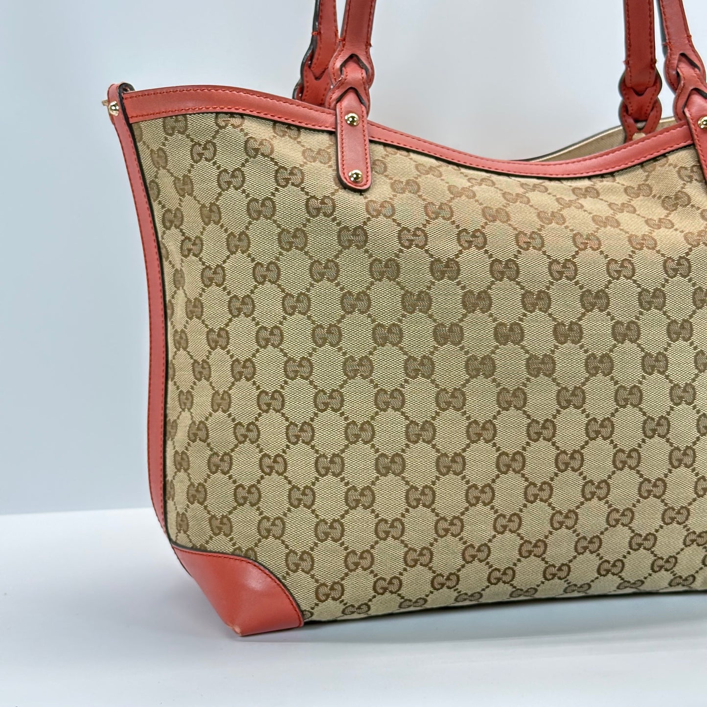 Authentic GUCCI GG Canvas Medium Craft Tote + Wristlet