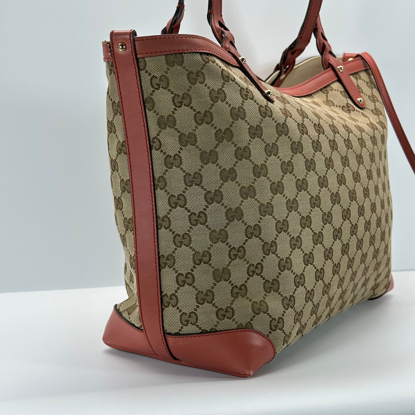 Authentic GUCCI GG Canvas Medium Craft Tote + Wristlet