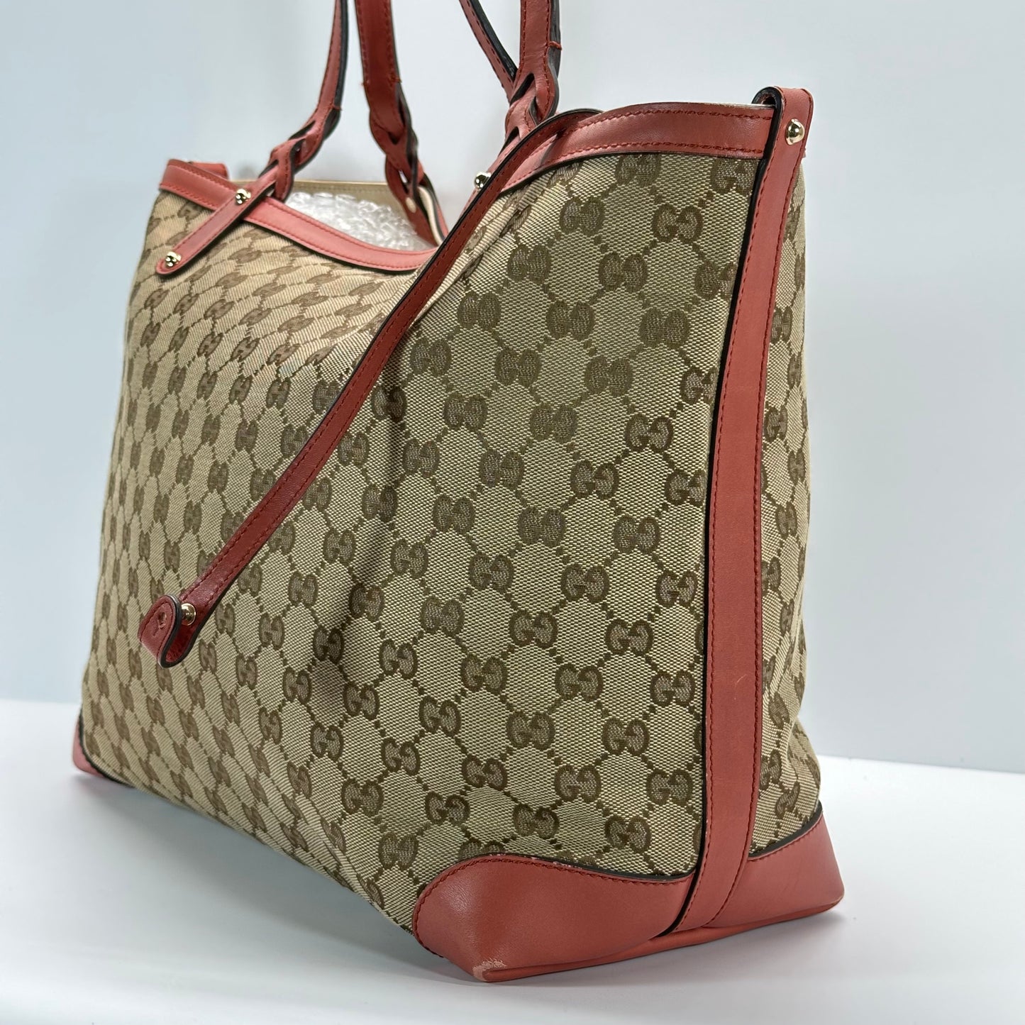 Authentic GUCCI GG Canvas Medium Craft Tote + Wristlet