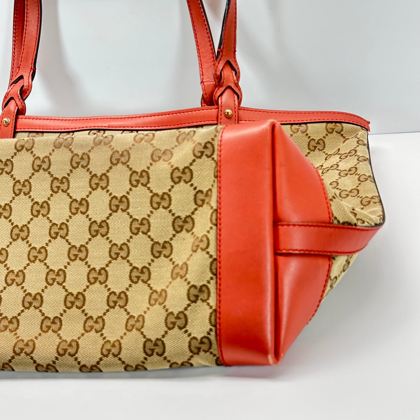 Authentic GUCCI GG Canvas Medium Craft Tote + Wristlet