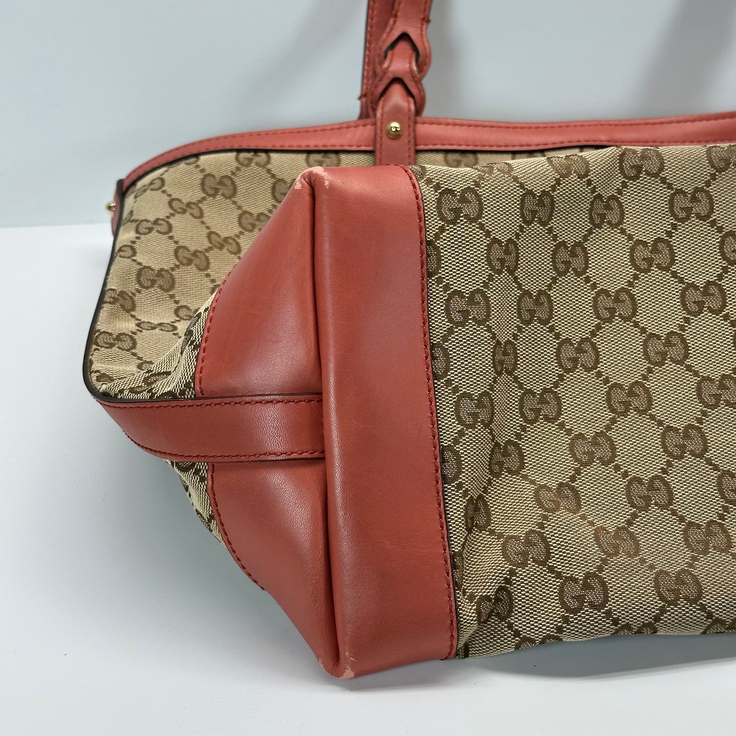 Authentic GUCCI GG Canvas Medium Craft Tote + Wristlet