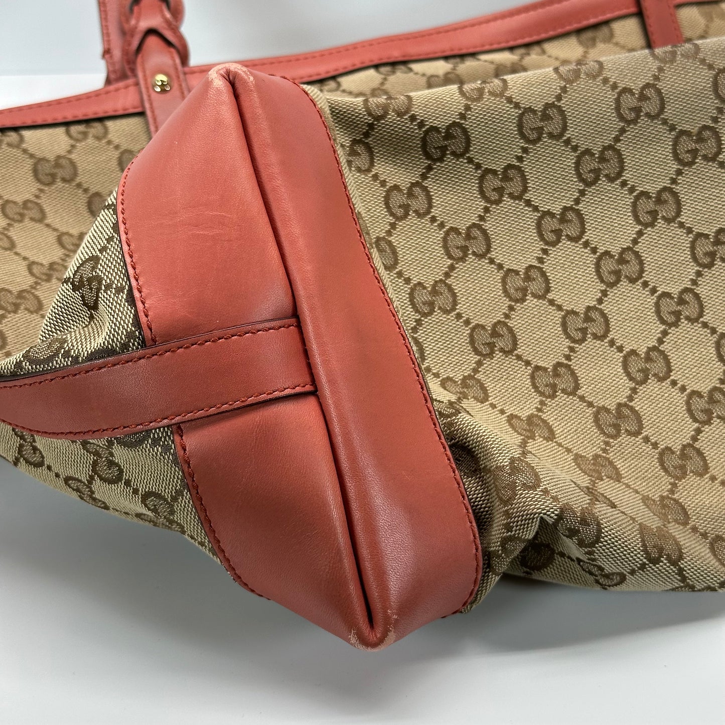 Authentic GUCCI GG Canvas Medium Craft Tote + Wristlet