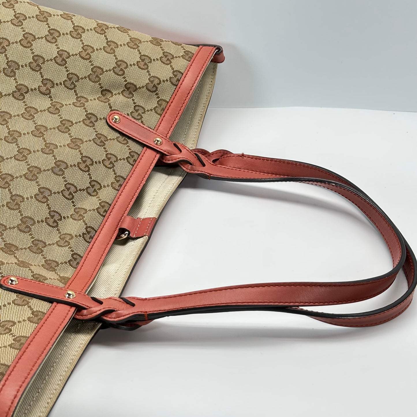 Authentic GUCCI GG Canvas Medium Craft Tote + Wristlet