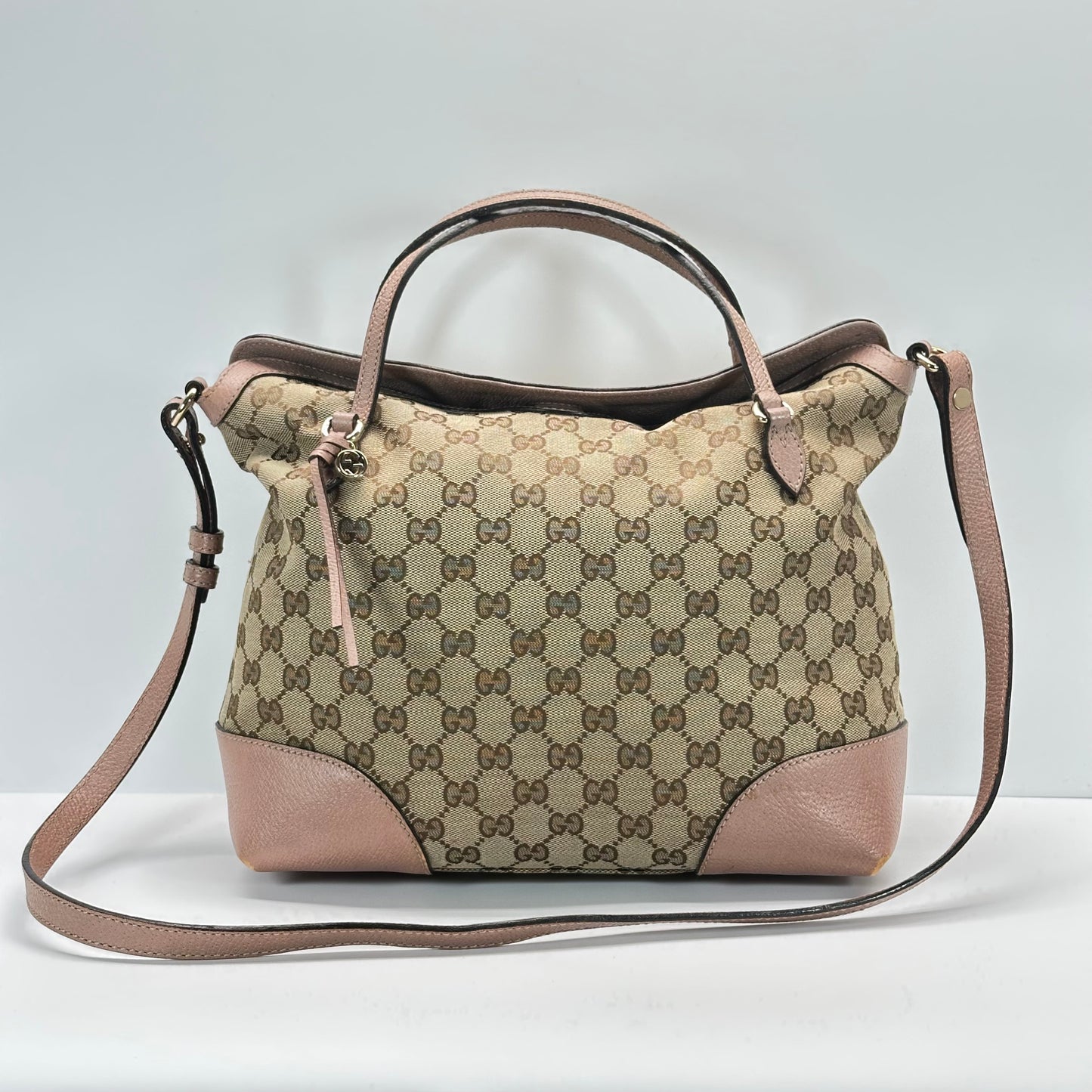 Authentic GUCCI GG Canvas Medium Bree Tote Crossbody