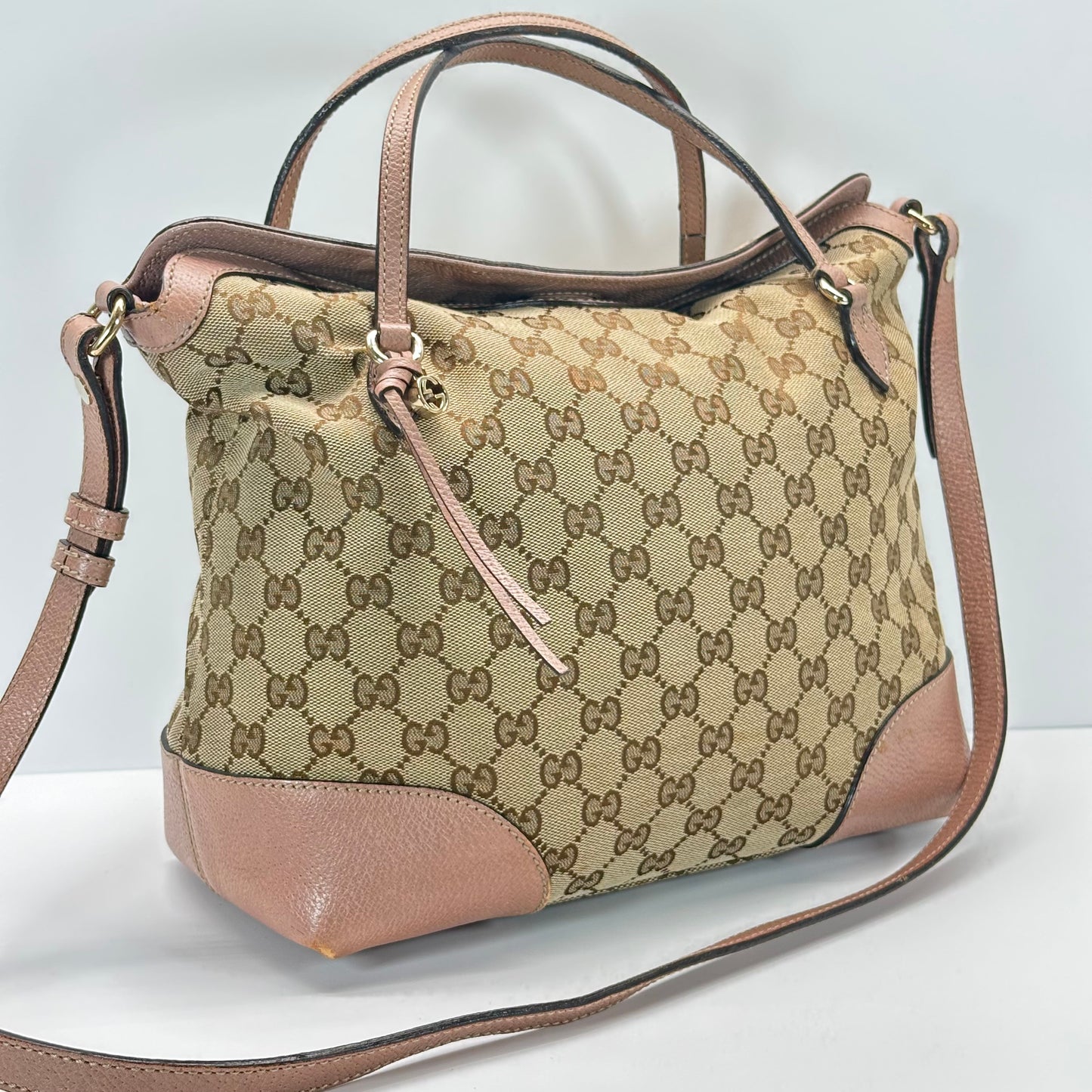 Authentic GUCCI GG Canvas Medium Bree Tote Crossbody