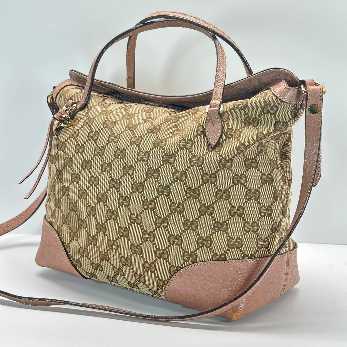 Authentic GUCCI GG Canvas Medium Bree Tote Crossbody