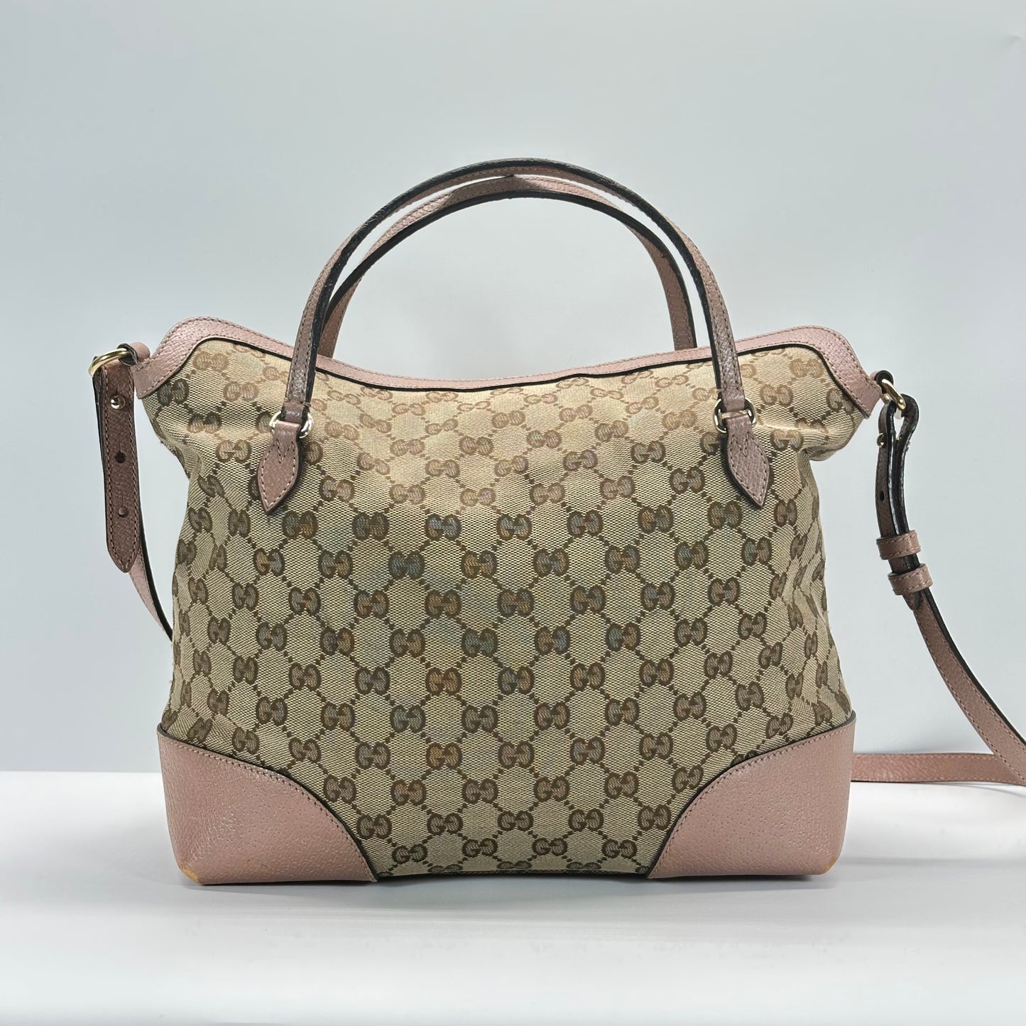 Authentic GUCCI GG Canvas Medium Bree Tote Crossbody