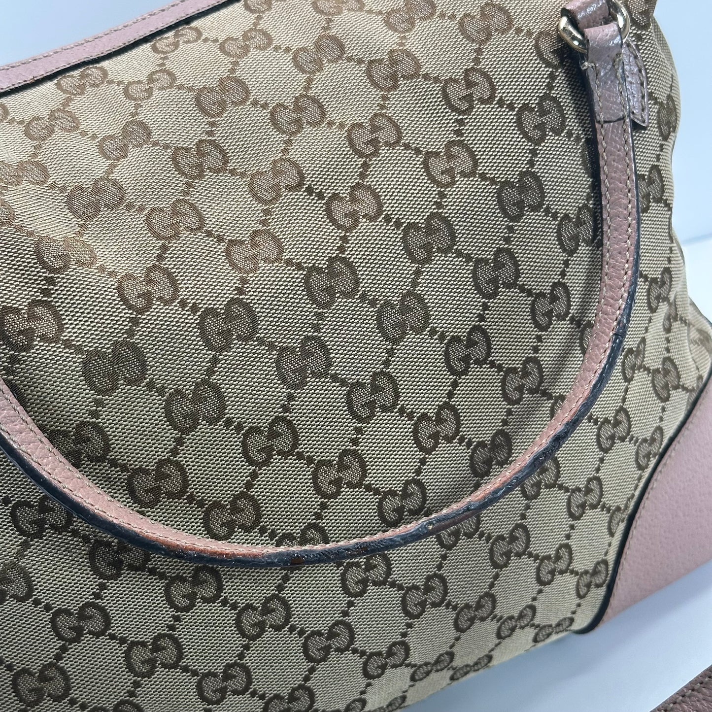 Authentic GUCCI GG Canvas Medium Bree Tote Crossbody