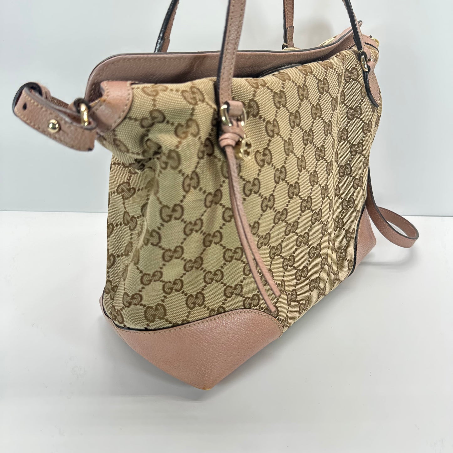 Authentic GUCCI GG Canvas Medium Bree Tote Crossbody