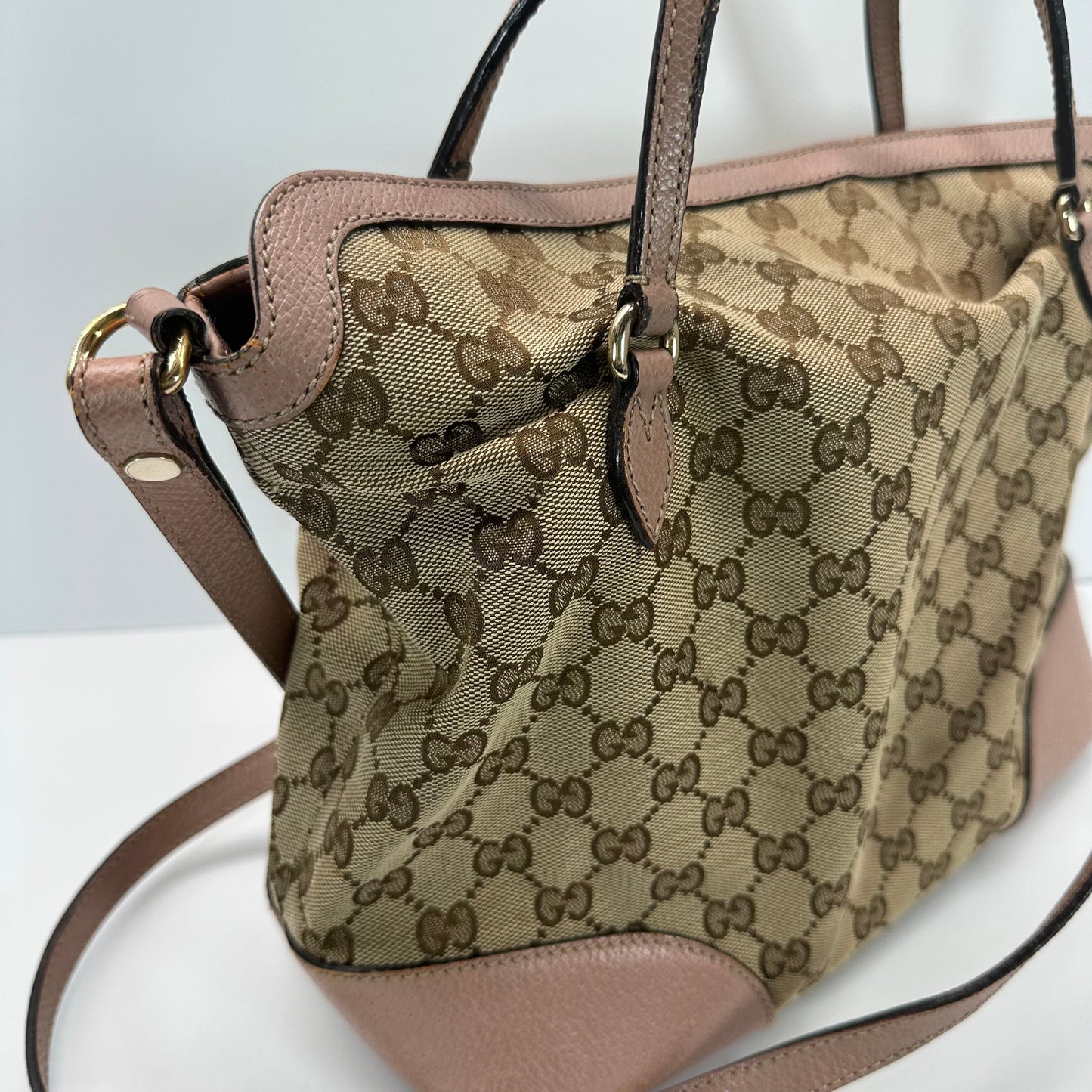 Authentic GUCCI GG Canvas Medium Bree Tote Crossbody