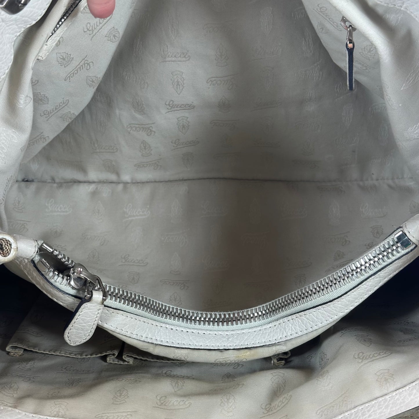 Authentic GUCC Canvas Large Bamboo Bar Tote