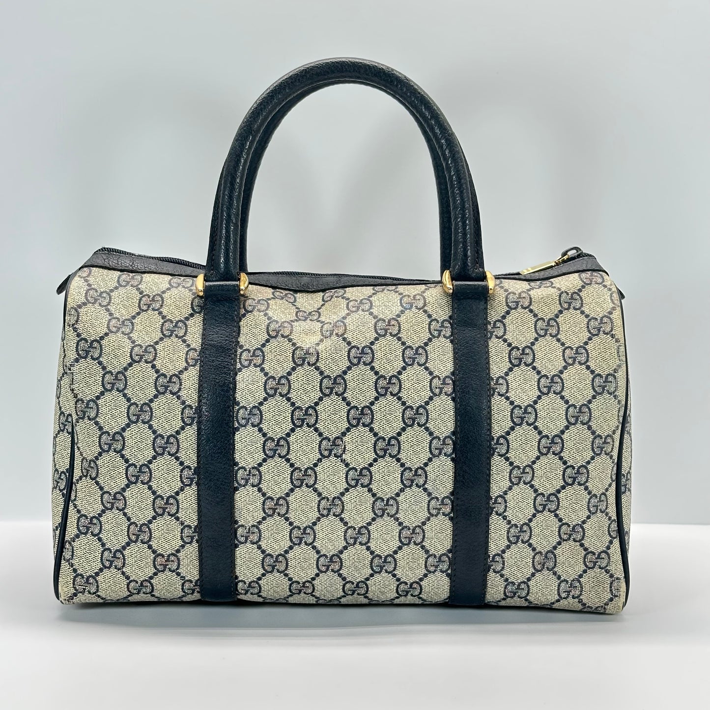 Authentic GUCCI Navy Blue Boston Handbag