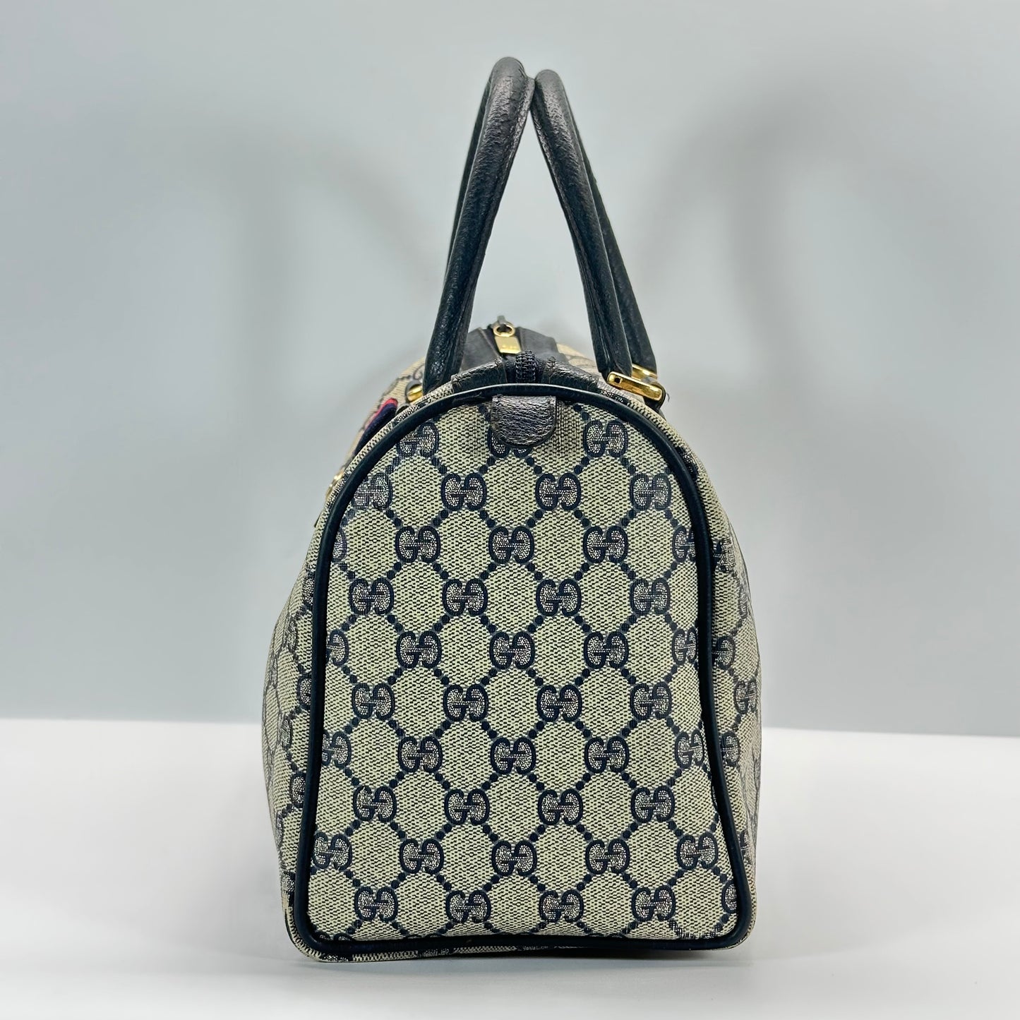 Authentic GUCCI Navy Blue Boston Handbag