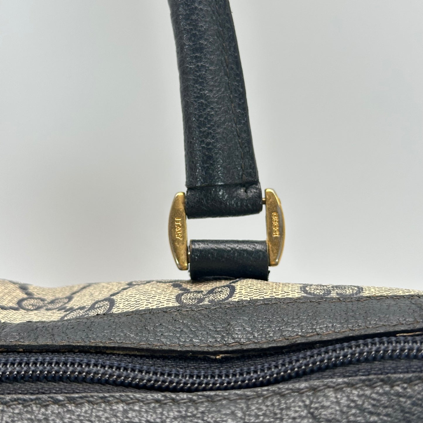 Authentic GUCCI Navy Blue Boston Handbag