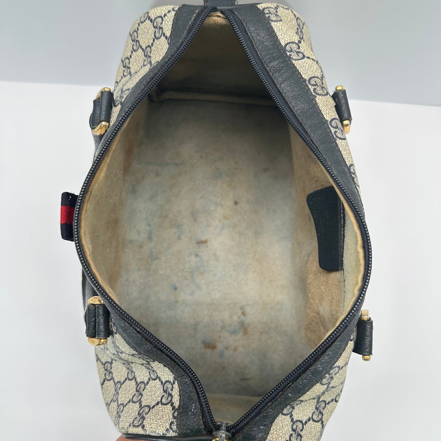 Authentic GUCCI Navy Blue Boston Handbag