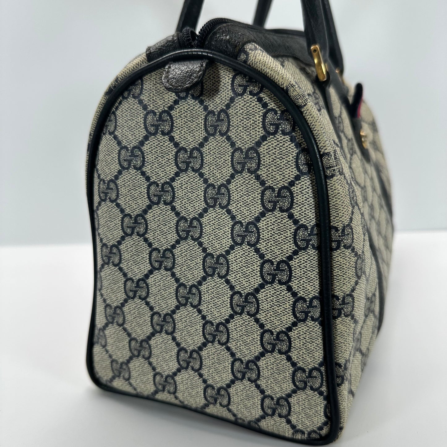 Authentic GUCCI Navy Blue Boston Handbag