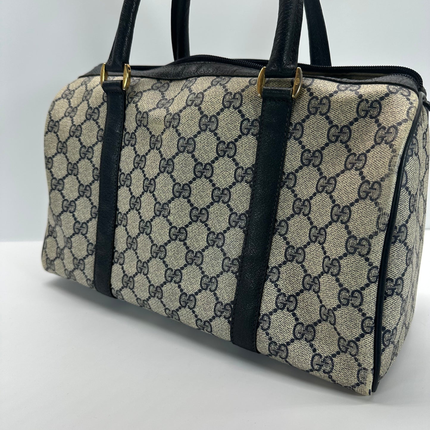 Authentic GUCCI Navy Blue Boston Handbag