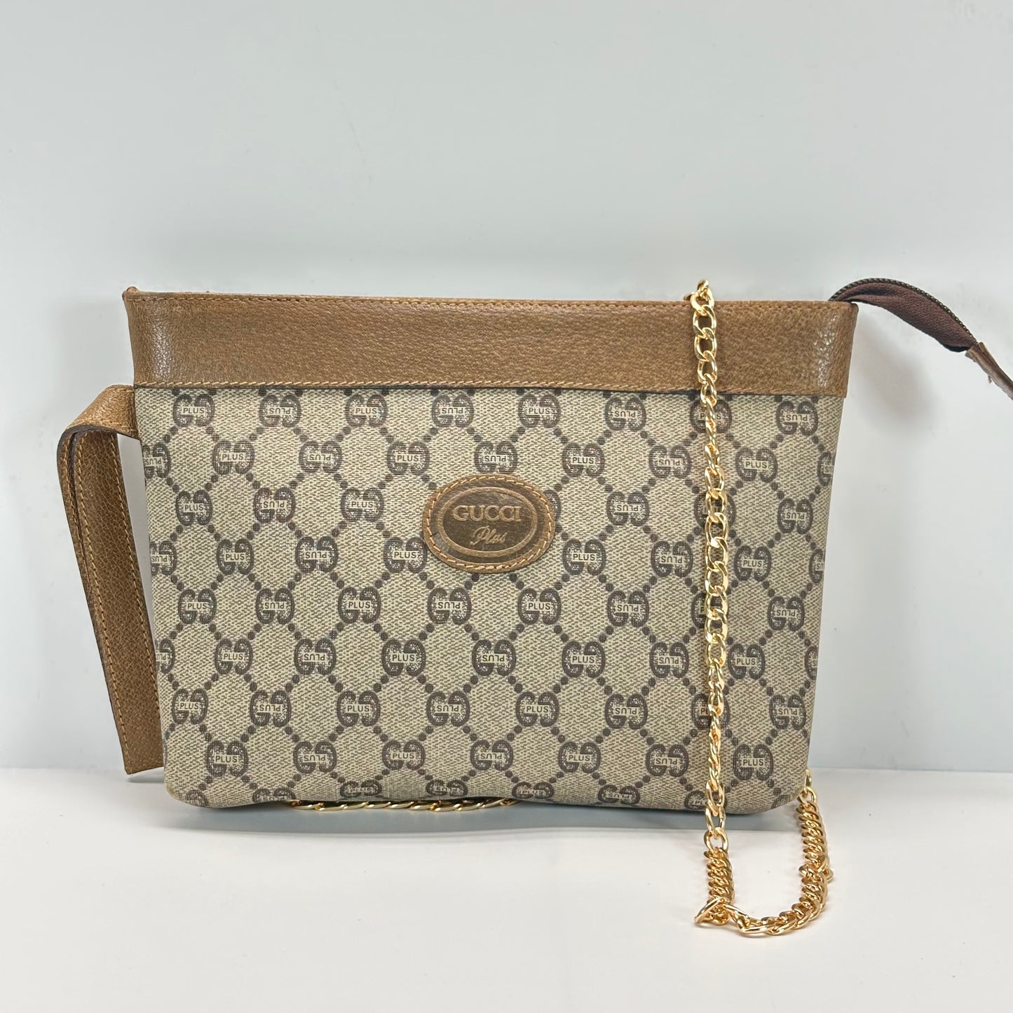 Authentic GUCCI Canvas Wristlet Clutch Crossbody