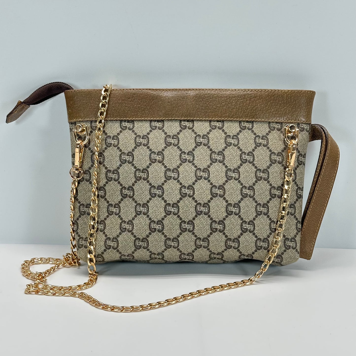 Authentic GUCCI Canvas Wristlet Clutch Crossbody