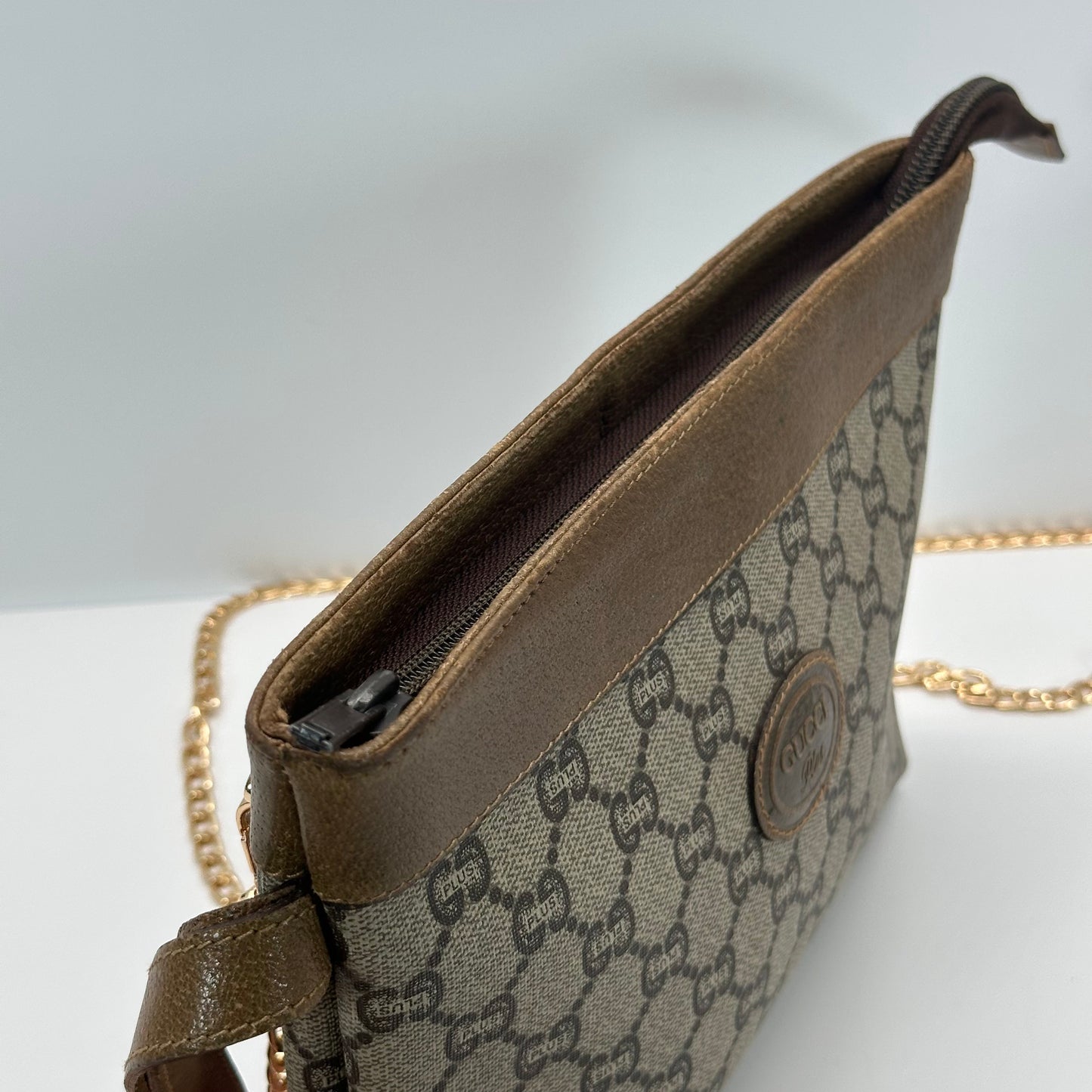 Authentic GUCCI Canvas Wristlet Clutch Crossbody