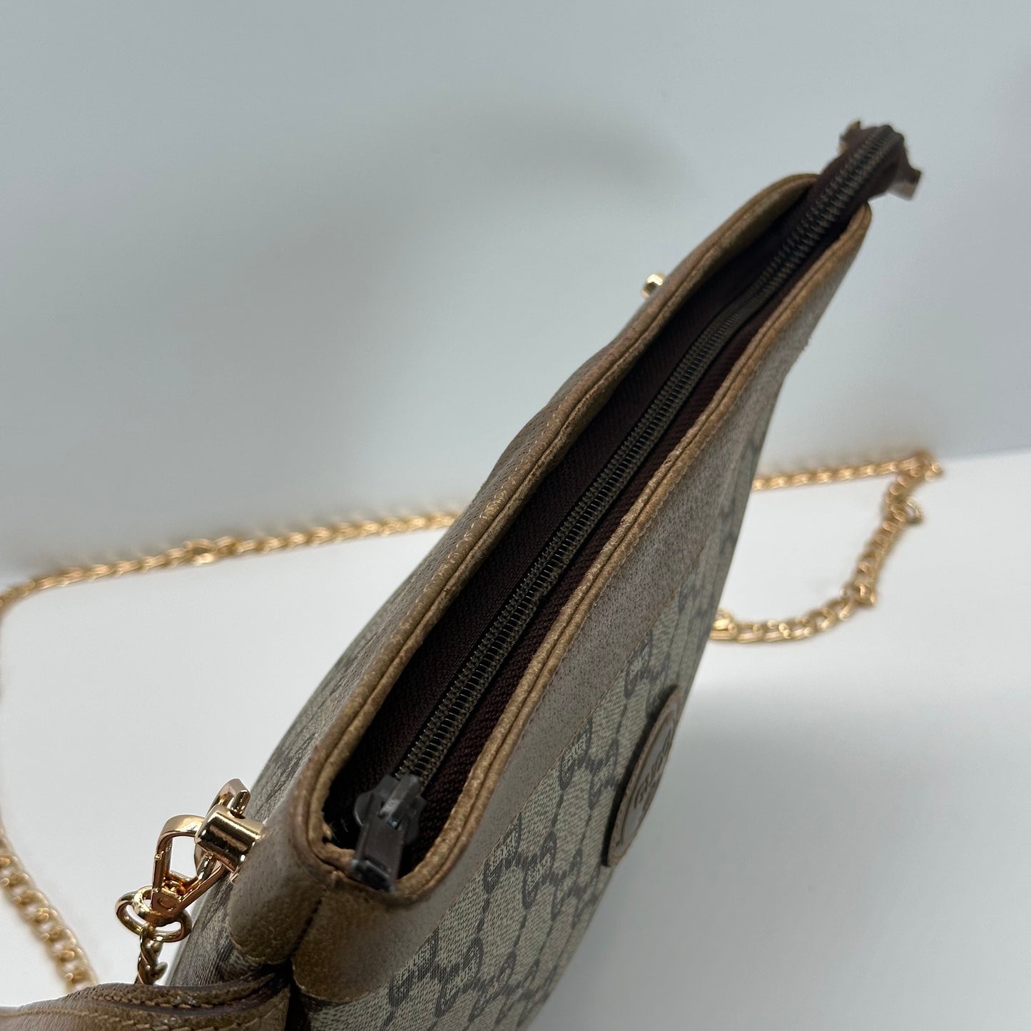 Authentic GUCCI Canvas Wristlet Clutch Crossbody