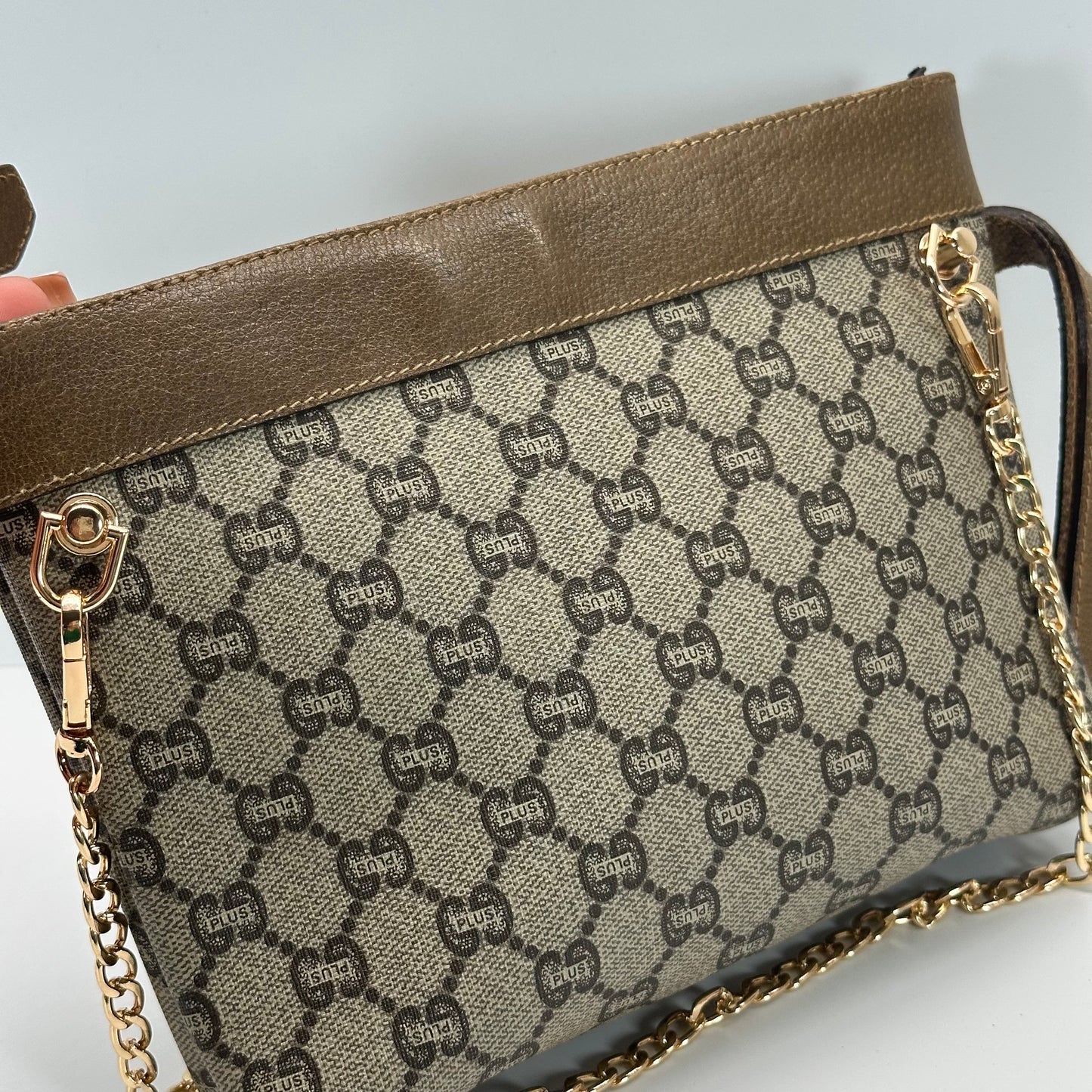 Authentic GUCCI Canvas Wristlet Clutch Crossbody