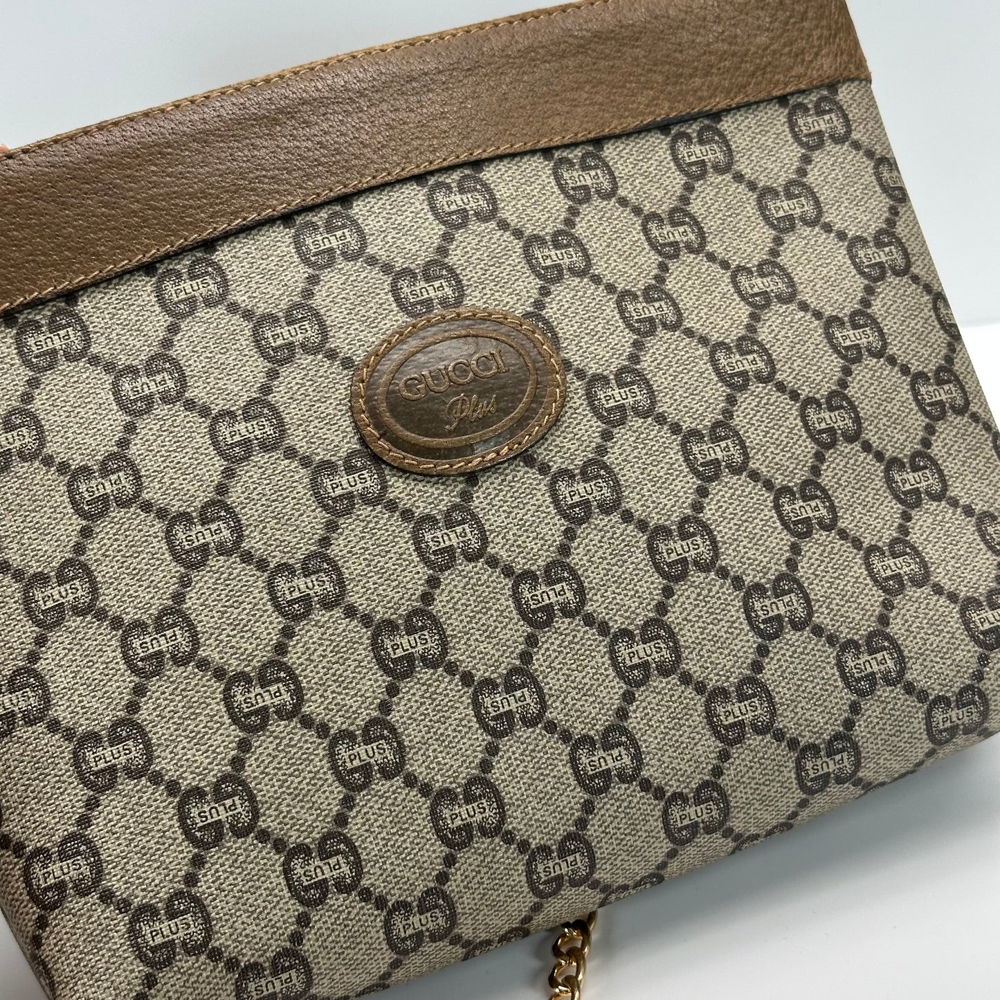 Authentic GUCCI Canvas Wristlet Clutch Crossbody