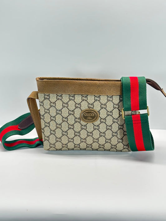 Authentic GUCCI Canvas Wristlet Clutch Crossbody