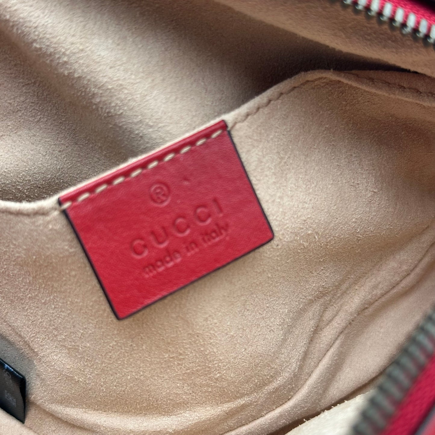 Authentic GUCCI Red GG Marmont Belt Bag